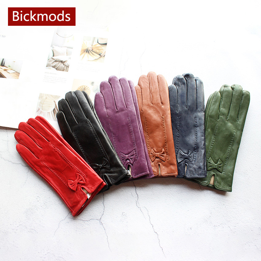 Leather Work Winter Gloves - Zimowe ciepłe kolorowe skórzane rękawiczki Moda