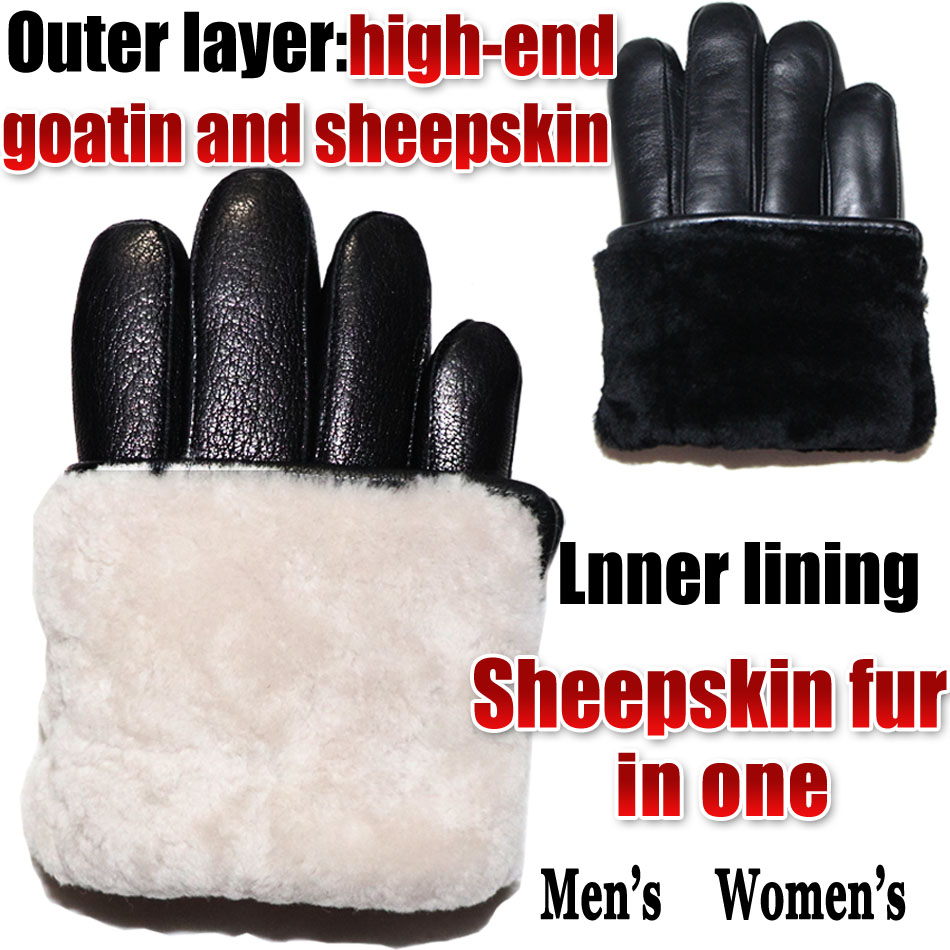 Leather Work Winter Gloves - Deerskin tekstury męskie i damskie skórzane