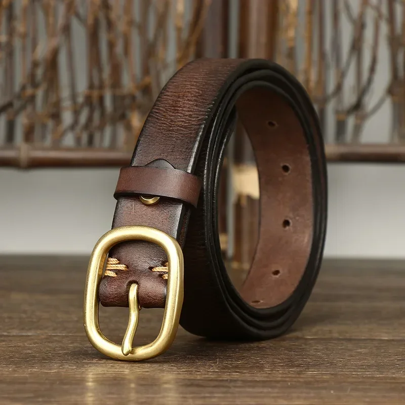 2.8CM damskie czystej skóry by – Leather Work Jeans recenzja i cena