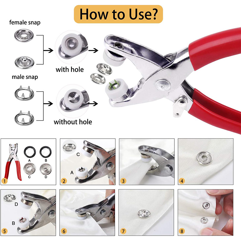 100-zestaw szczypiec zatrzasko – Snap Fastener Setter recenzja i cena