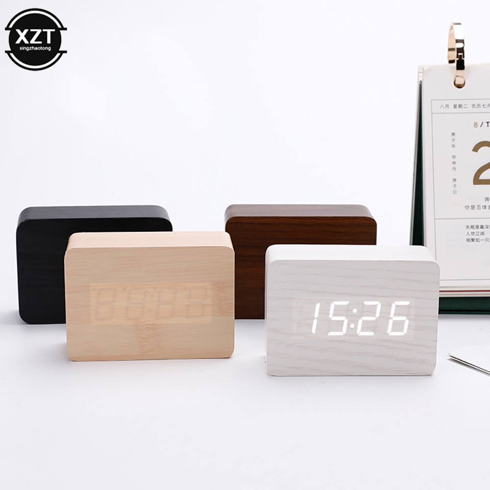 Modny budzik LED Drewniany zeg – Leatherwork Desk recenzja i cena
